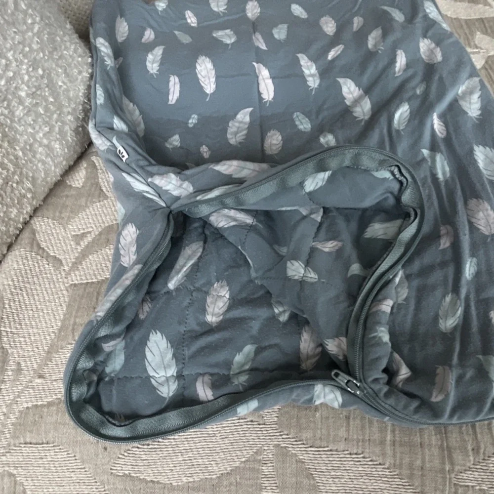Little Bamboo Wearable Blanket Sleep Sack 9-18M Gray White Feather PAB2